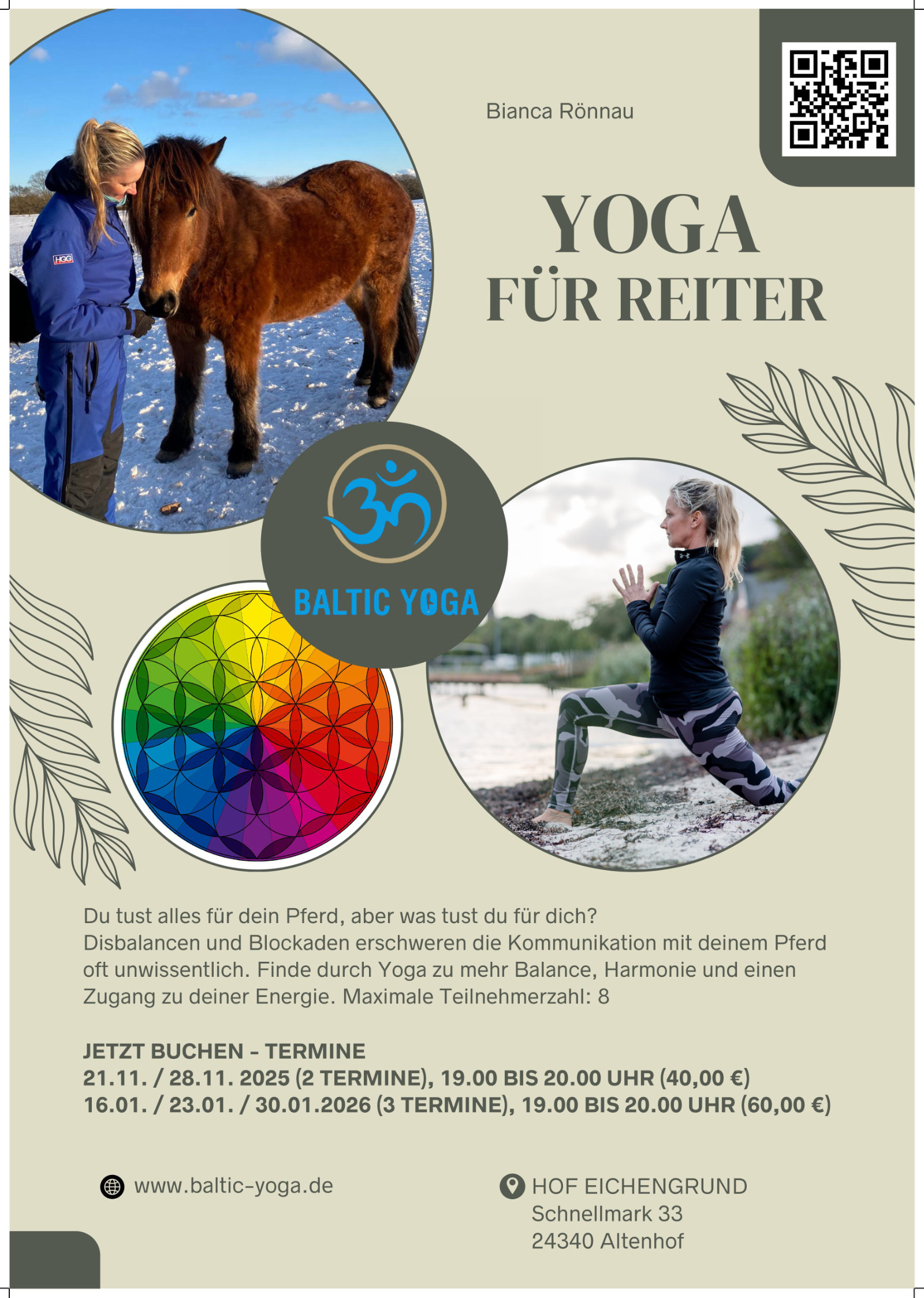 Yoga für Reiter Termine November 2025 bis Januar 2026
